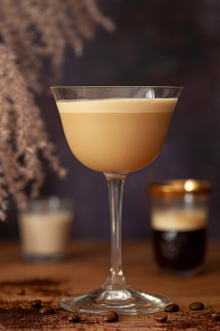 An espresso martini made with Irish Cream