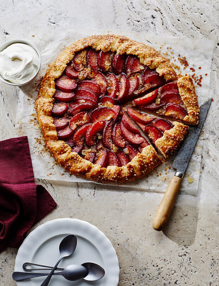 CHRISTMAS COOKING - SWEET ENDINGS - Plum &amp; Ginger Crostata