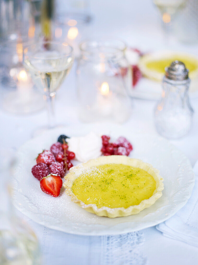 Festive Lime Curd Tartlets with Summer Berries