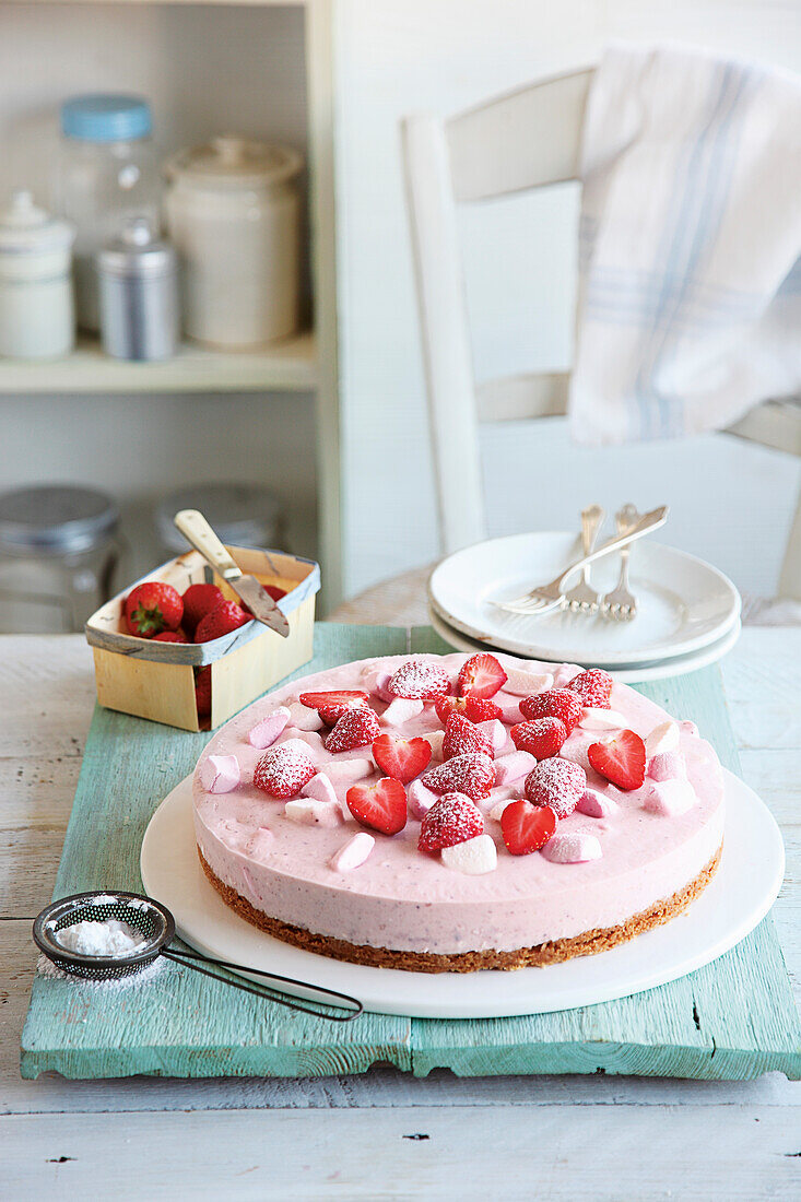 Strawberry Marshmallow Cheesecake