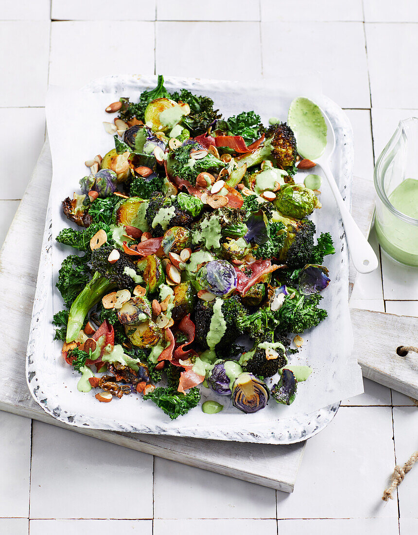 Rosenkohl und Broccolini aus der Heißluft-Fritteuse