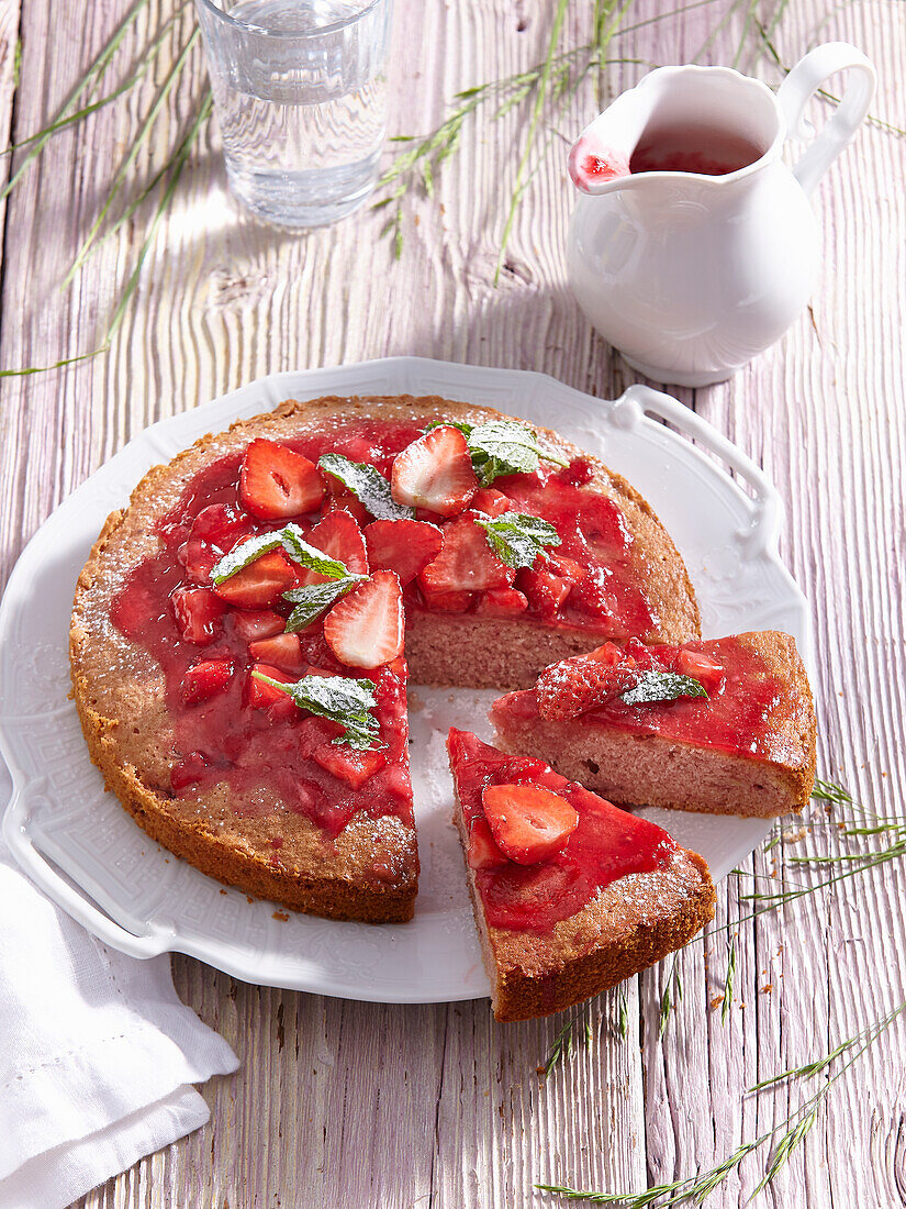 Fresh strawberry cake