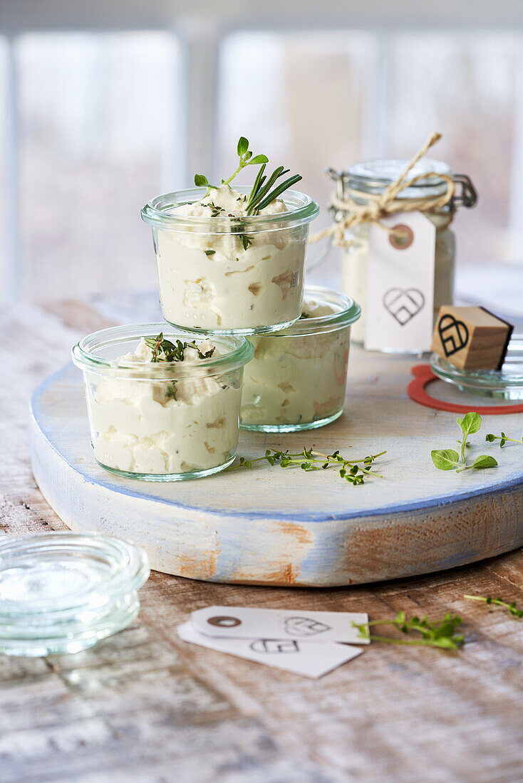 Herb ricotta as a guest gift
