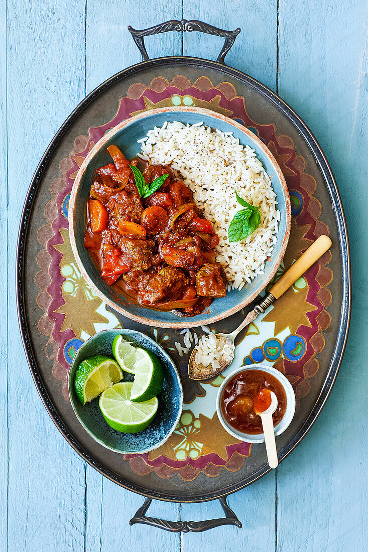 Slow-cooked beef Rogan Josh curry