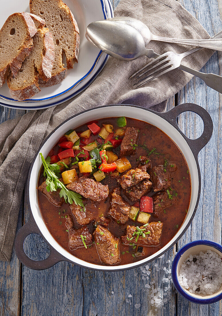 Beef goulash with paprika