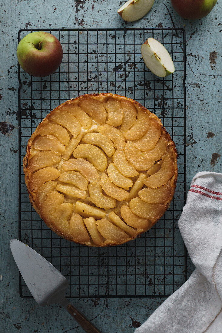 Tarte Tartin on cooling rack