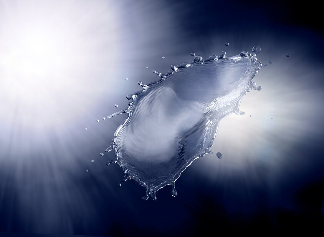 Water splash against a dark background