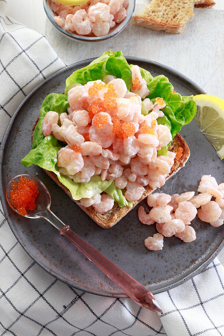 Swedish cocktail shrimp sandwich