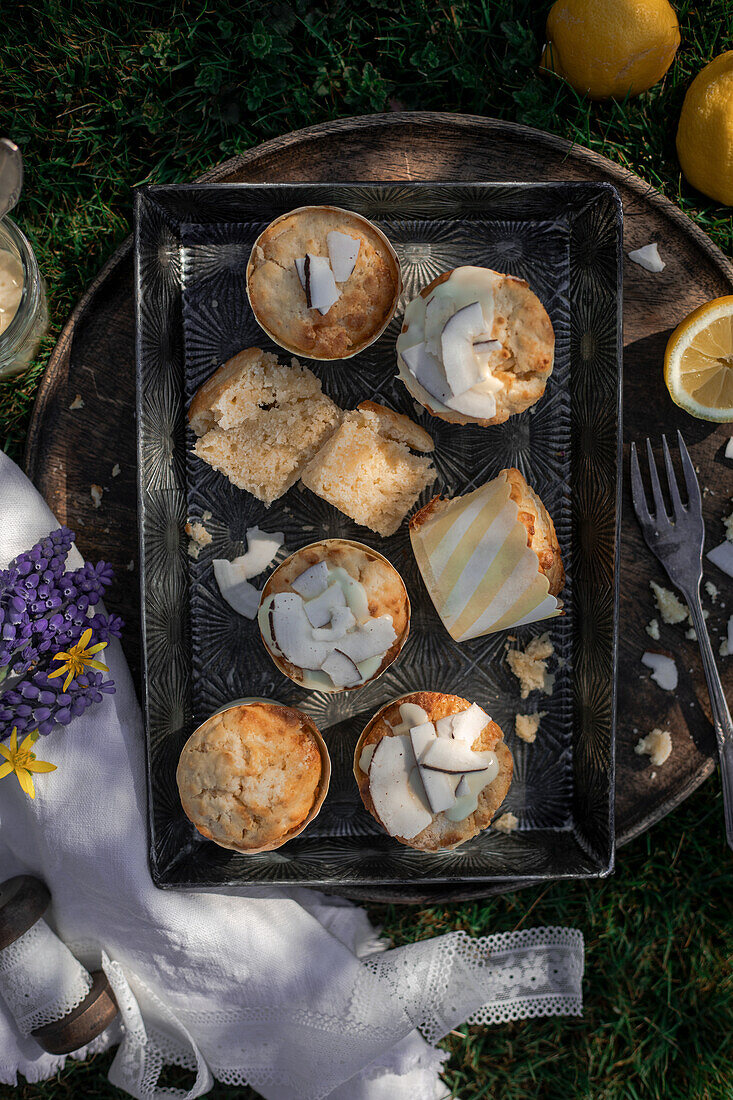 Coconut and lemon muffins