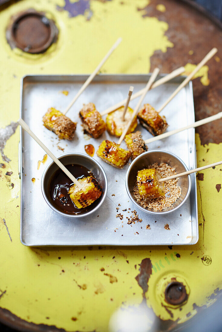 Yakitori corn pops