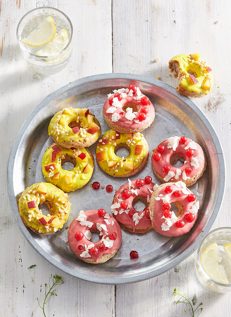 Donuts with fruity toppings
