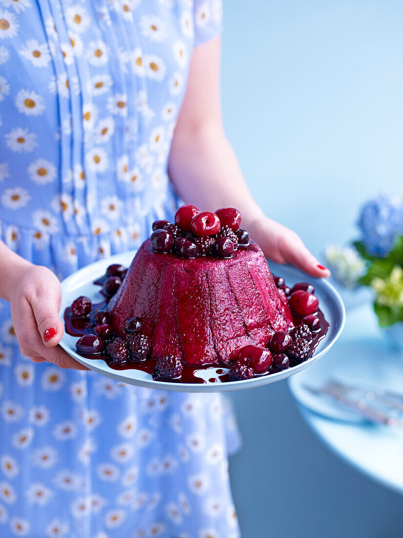 Black Forest cherry pudding