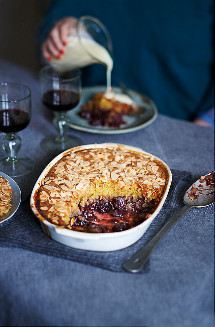 Cherry Bakewell Biscuit Casserole