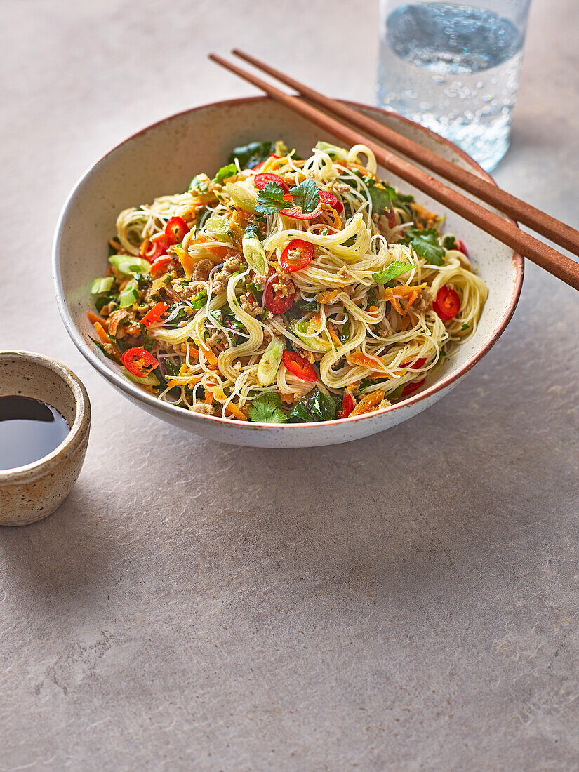 Fragrant lemongrass noodles with pork