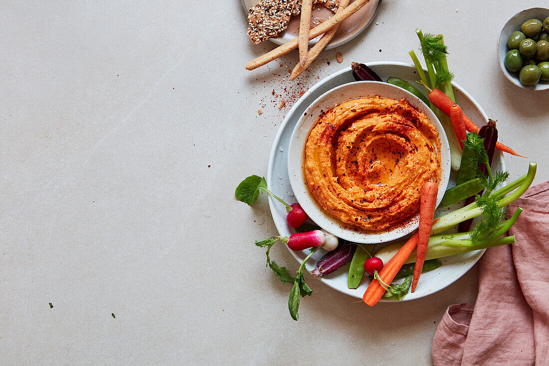 Würziges Süßkartoffel-Hummus