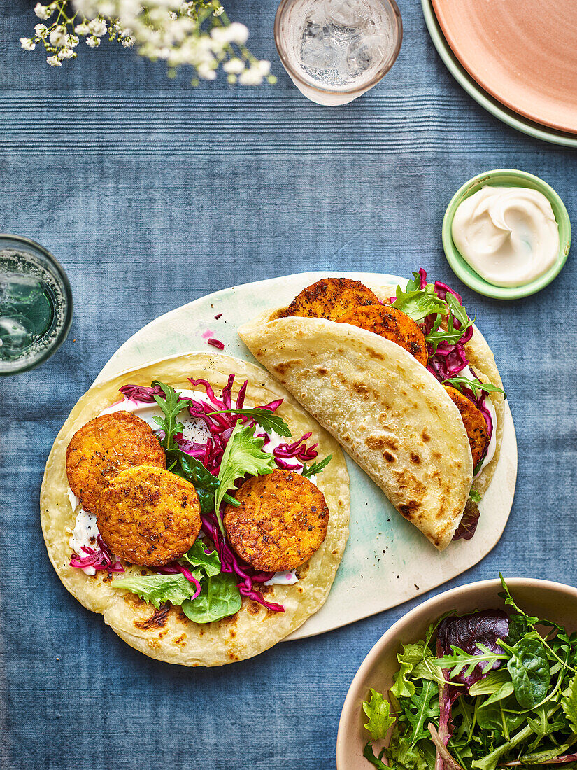 Vegan kebab in pita bread