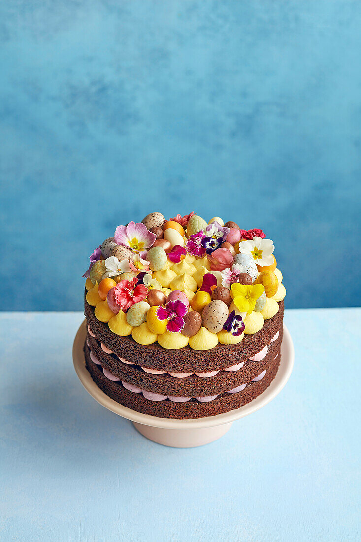 A festive vanilla-and-chocolate cake for Easter