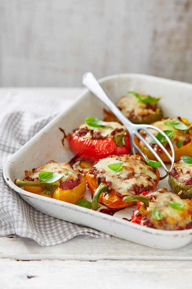 Peppers stuffed with bolognese