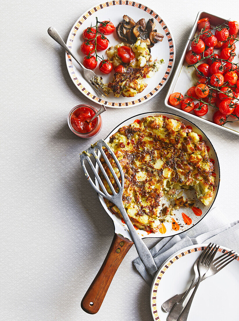 Hash Browns mit Gruyère und Pancetta