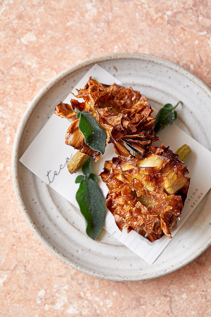 Artichoke alla guidia (Jewish-style artichokes, Italy)