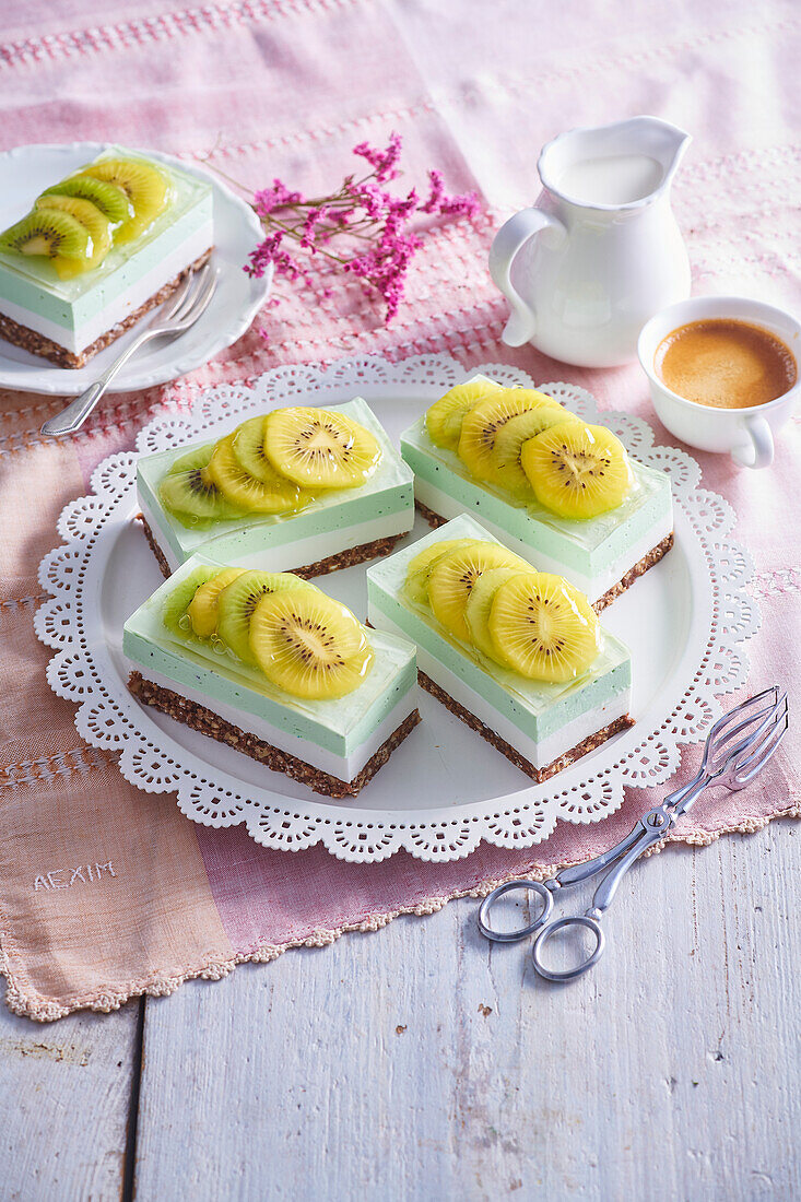 No bake kiwi slices