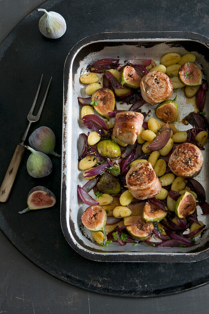 Schweinemedaillons mit Gnocchi und Feigen