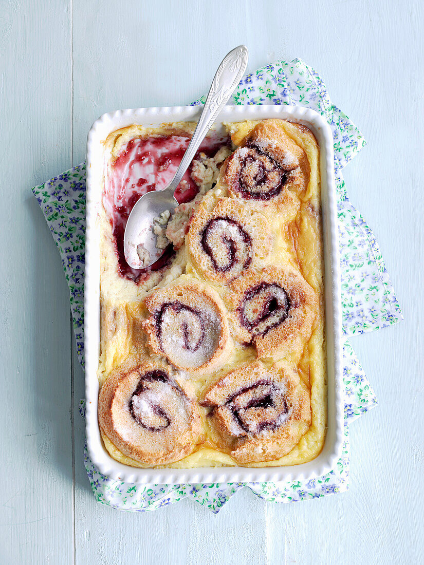 'Roly-Poly' Bread and Butter Pudding