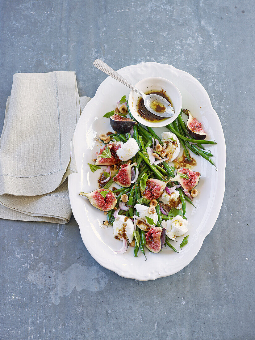 Feigen-Mozzarella-Salat mit grünen Bohnen