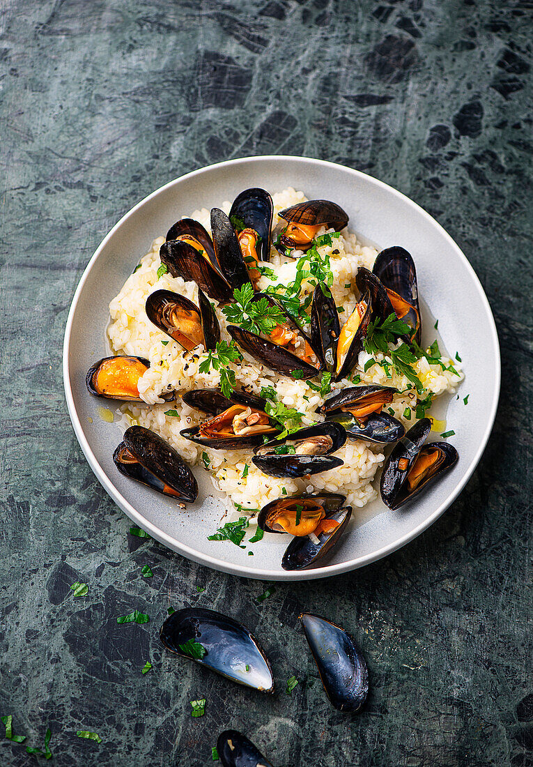 Risotto with mussels