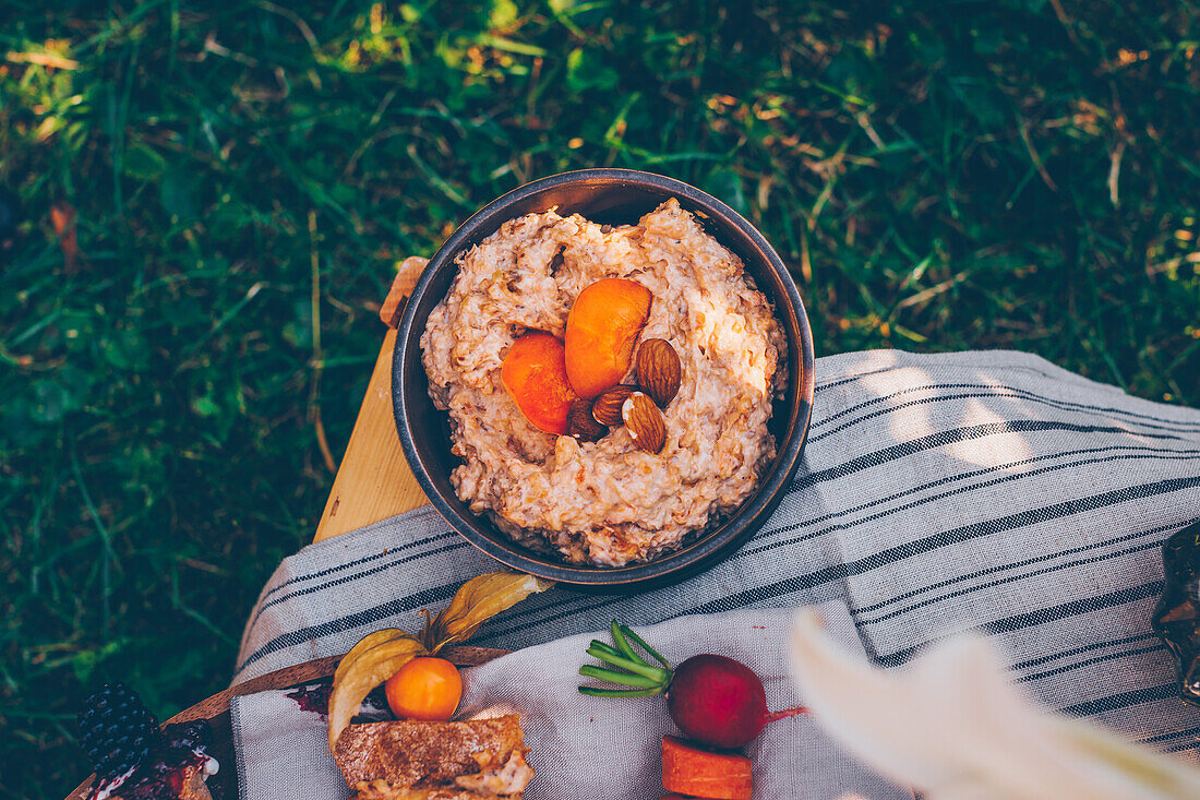 Apricot and almond cream cheese for a garden picnic