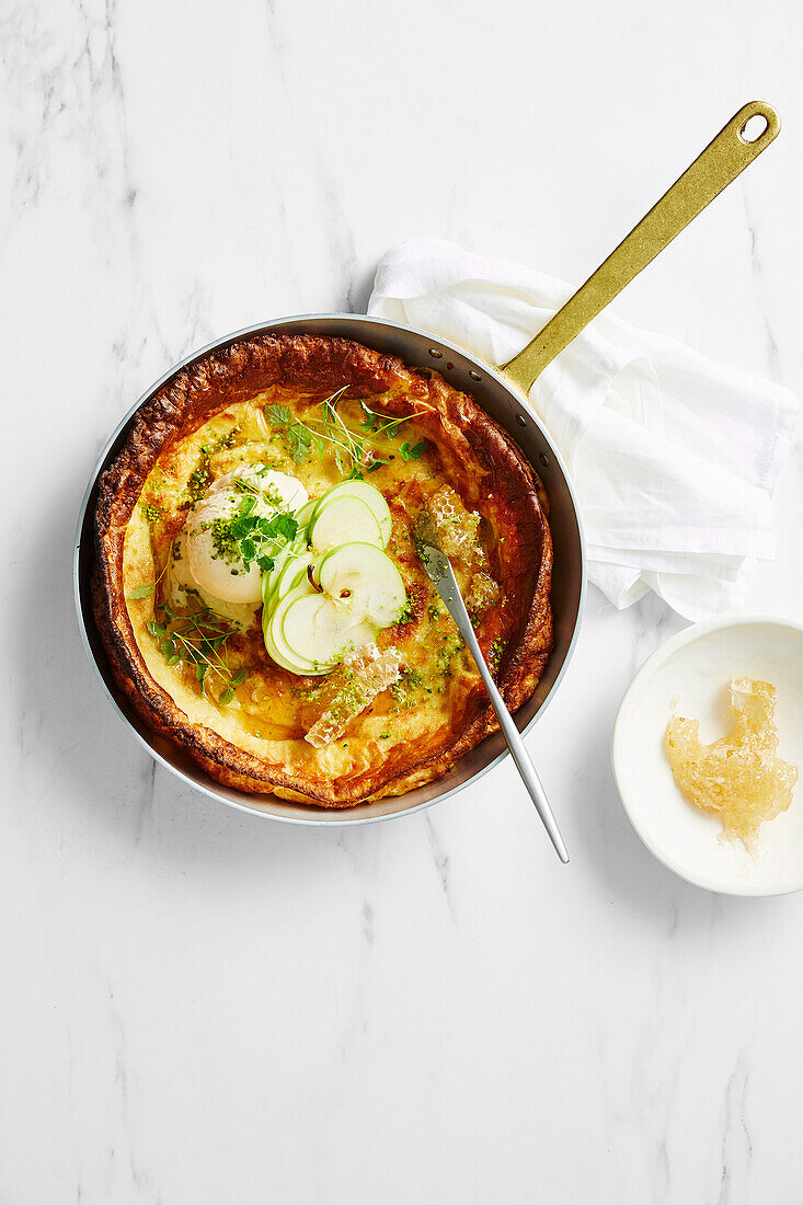 Dutch baby with honey-limoncello syrup