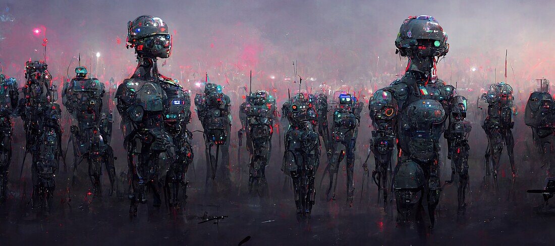 AI enabled warfare, conceptual illustration