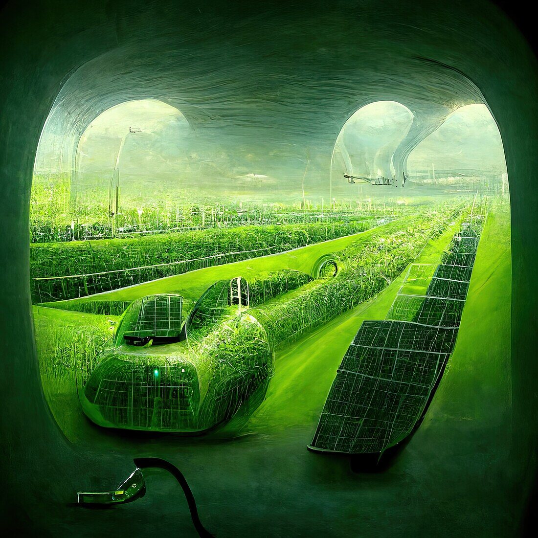 Vertical farming, conceptual illustration