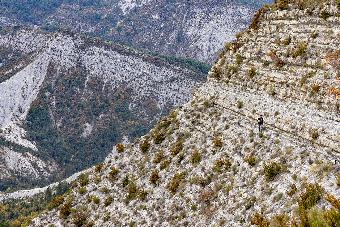 Cliffs with alternations of limestone and clay, France