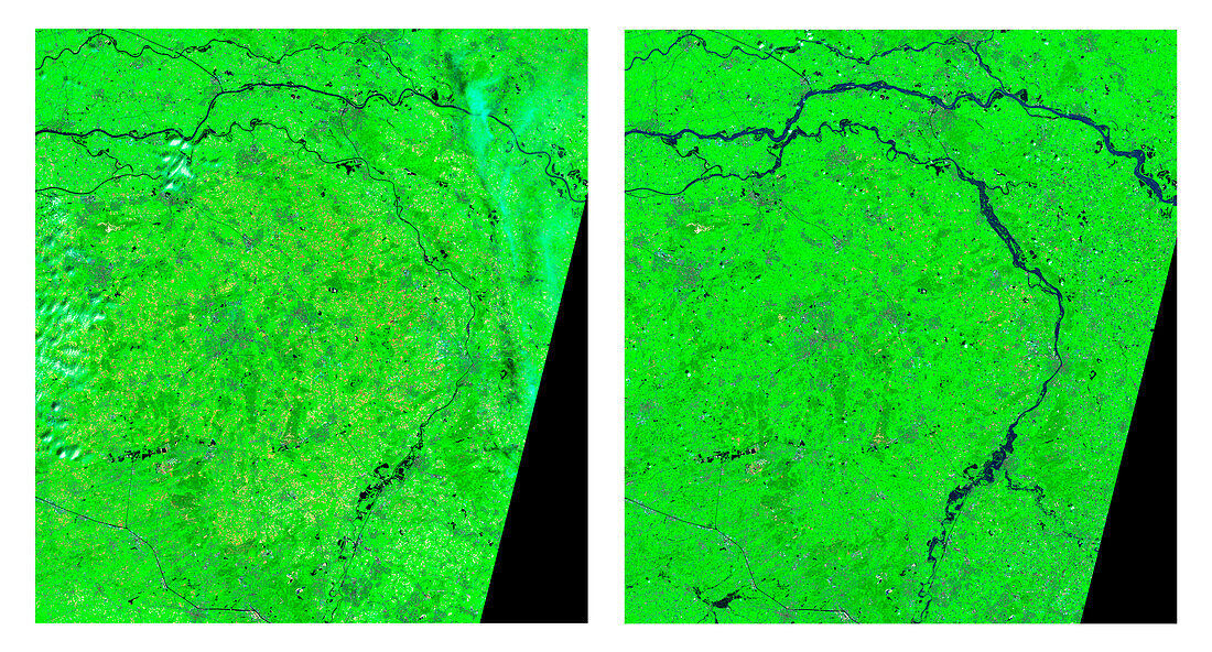 Flooding in Western Europe, July 2021, satellite images