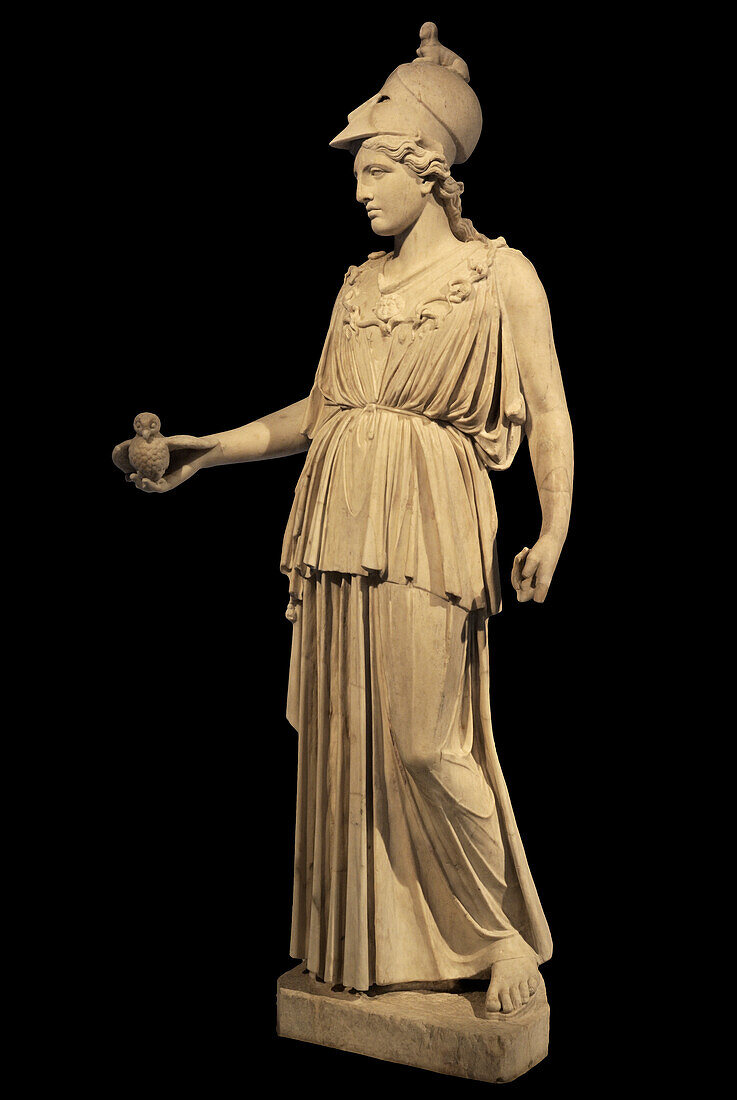 Athena holding a bird