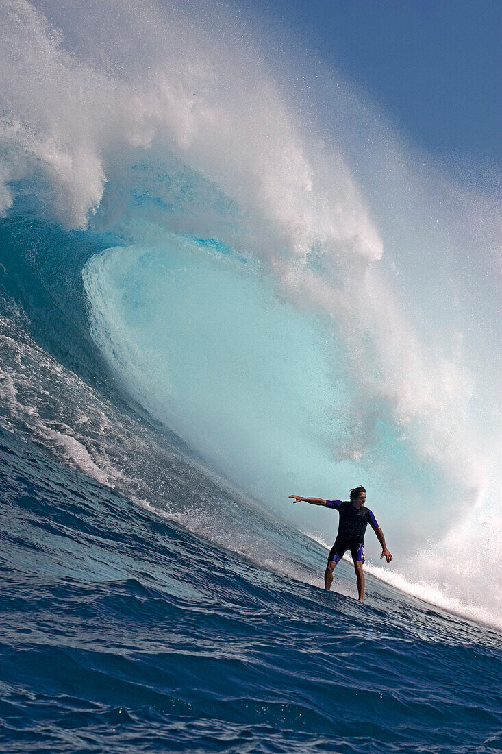 Big wave surfing in Hawaii