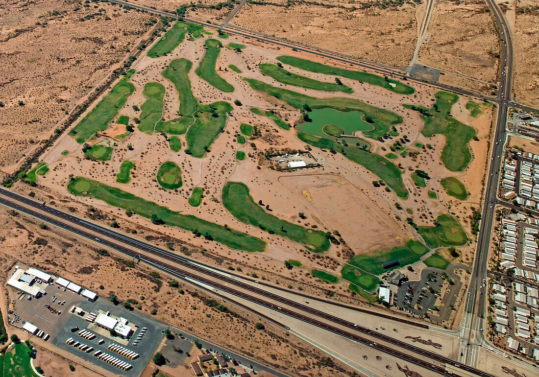 Golf club in Arizona, USA, aerial photograph