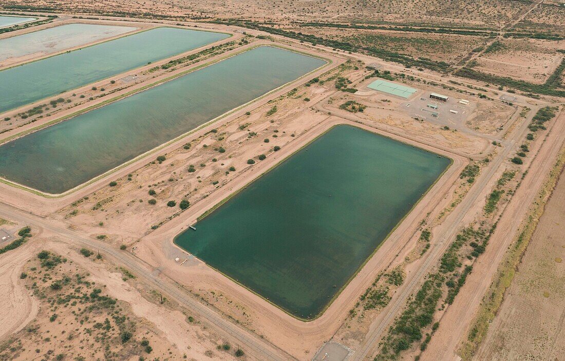 Groundwater recharge ponds, aerial photograph