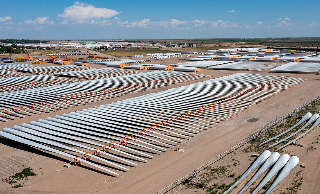 Wind power distribution center, aerial photograph