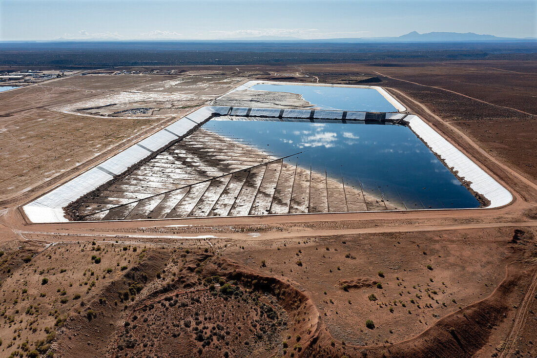 Uranium and radioactive waste ponds, Utah, USA