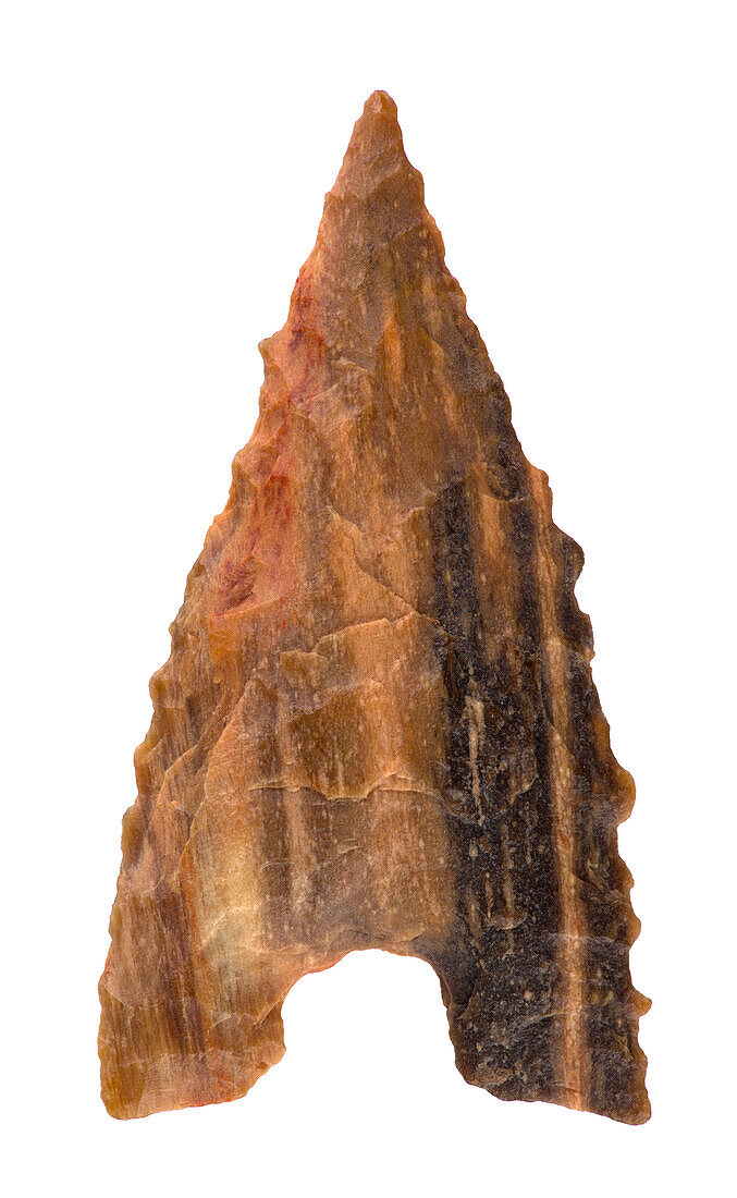 Neolithic winged arrow head in carved stone
