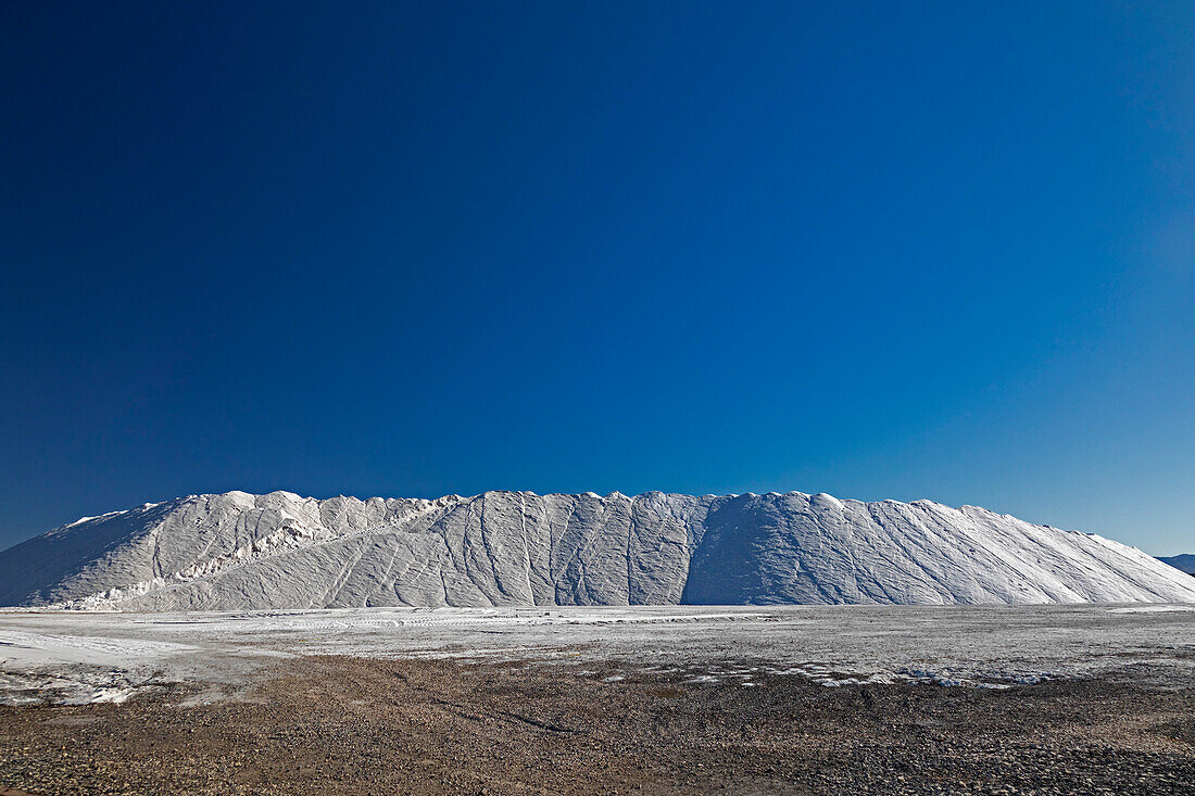 Salt harvesting from Great Salt Lake, Utah, USA