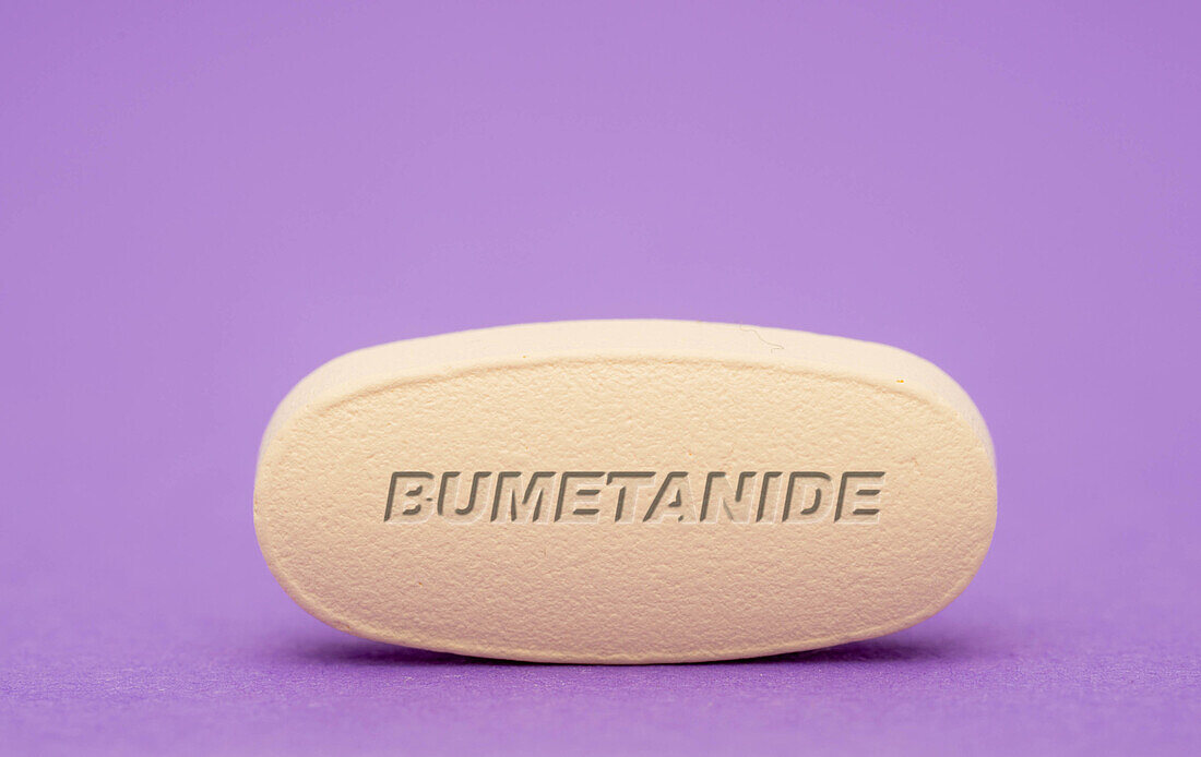 Bumetanide pill, conceptual image