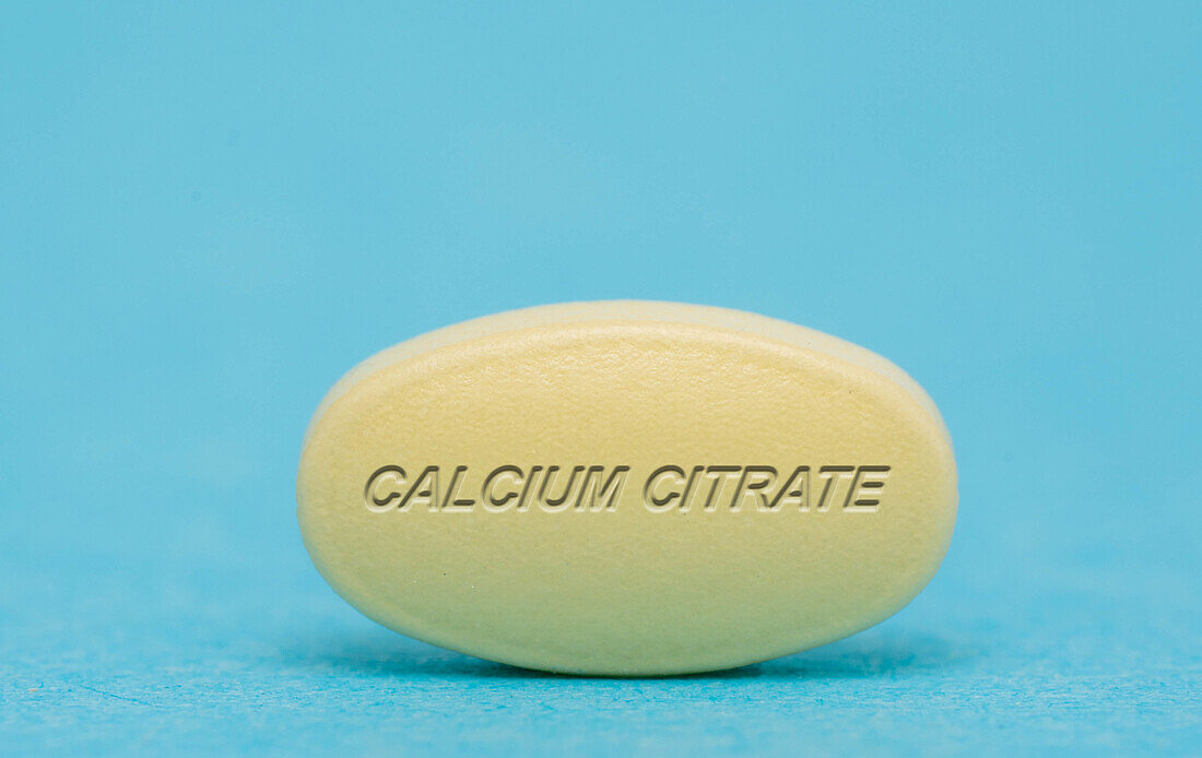 Calcium citrate pill, conceptual image