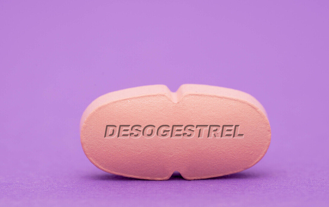 Desogestrel pill, conceptual image