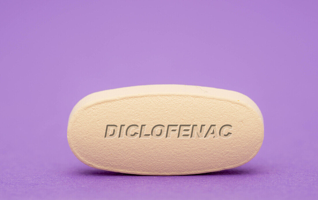 Diclofenac pill, conceptual image
