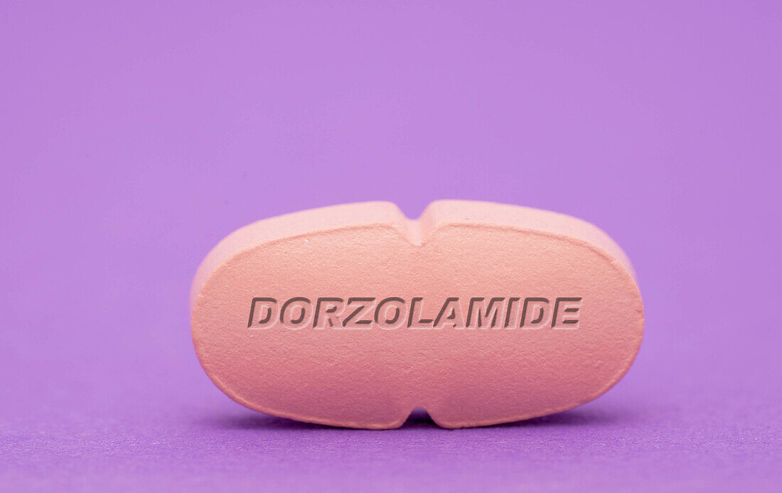 Dorzolamide pill, conceptual image