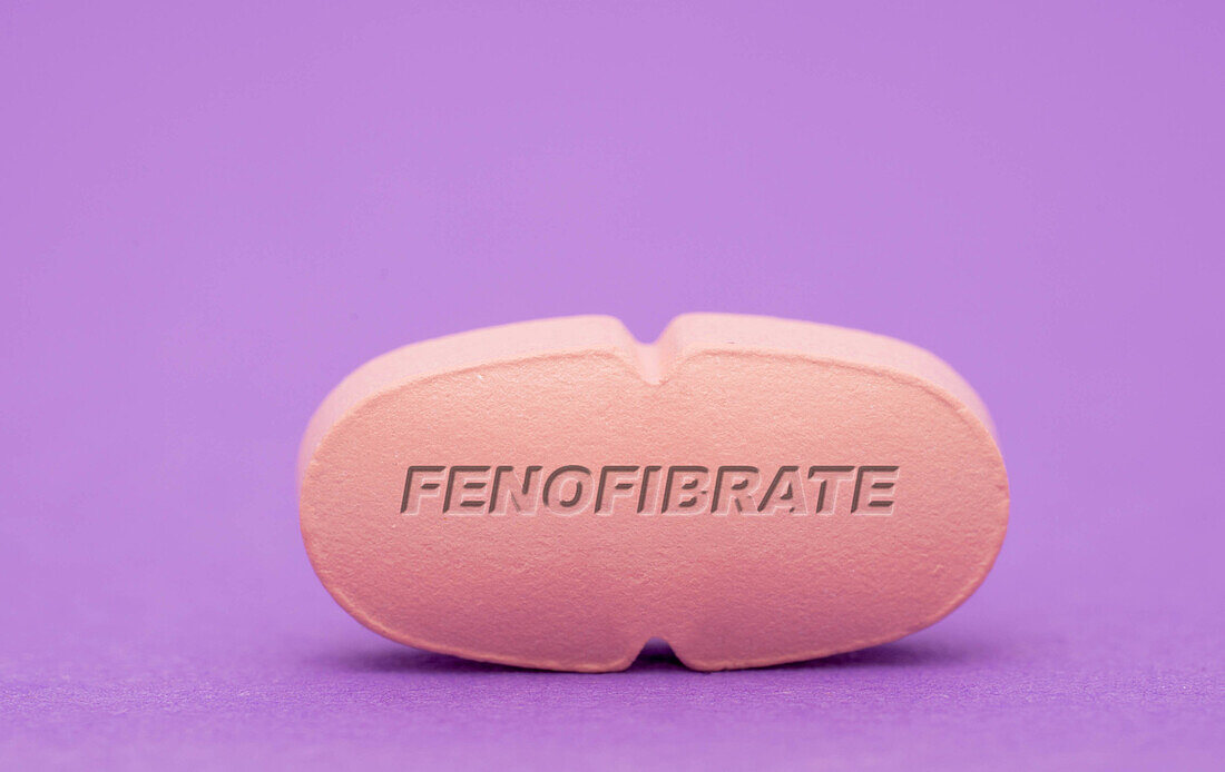 Fenofibrate pill, conceptual image