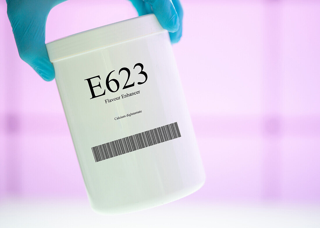 Container of the food additive E623